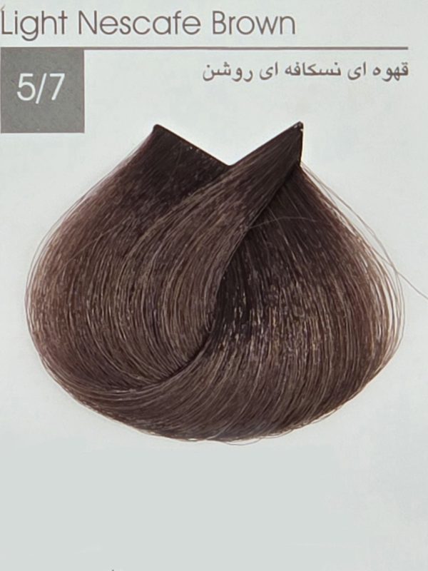 رنگ مو ایندوری پلاس 5/7 قهوه ای نسکافه ای روشن- Light Nescafe Brown - Image 2