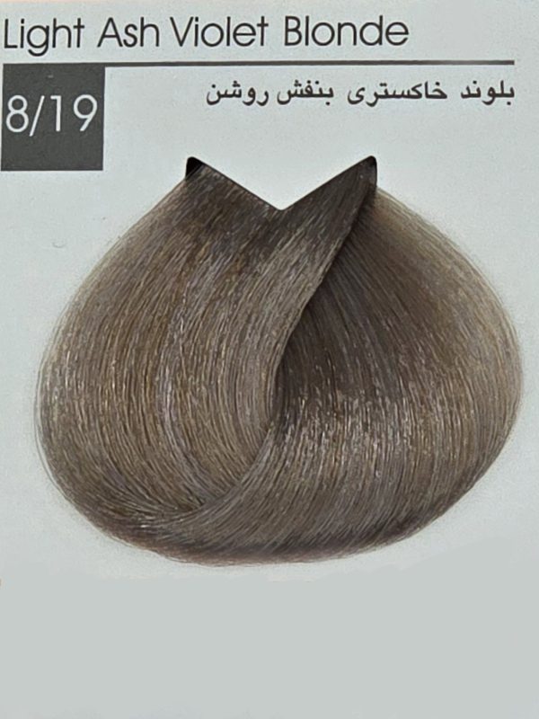 رنگ مو ایندوری پلاس 8/19 بلوند خاکستری بنفش روشن- Light Ash Violet Blonde - Image 2