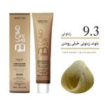 رنگ موی کم آمونیاک ۱۰۰ میل بلوند بار بلوند زیتونی خیلی روشن